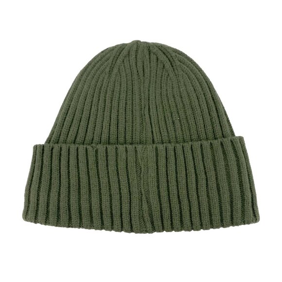Hunter Women's Green Ribbed Cuff Beanie: Fleece Lined / One Size - Picture 2 of 4